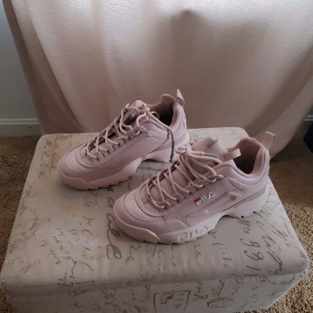 Pink Fila Disruptors